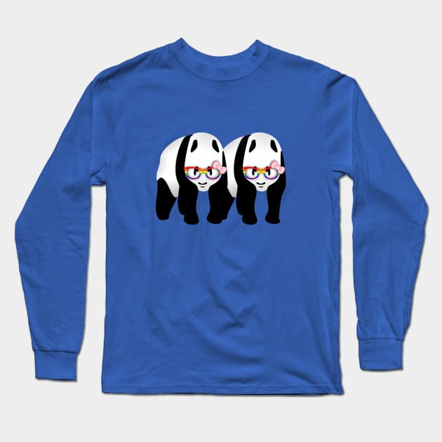 Lesbian Gay Pride Panda Bears Long Sleeve T-Shirt by mailboxdisco